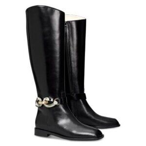 V-16. Tory Burch Jessa Riding Boots Black US 5